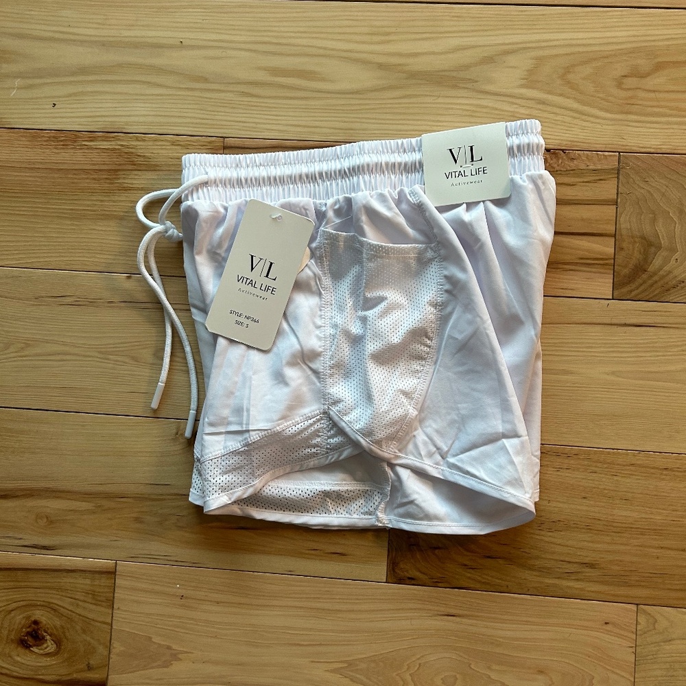 Vital Life - White Athletic Shorts